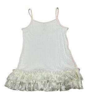 Matilda Jane Girls White Lace Hem Tank Top Shirt Extender Ruffle Lace Design 6